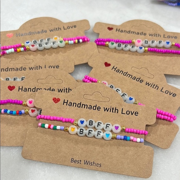 Best Friend Forever BFF Letter Bead Stretch Bracelet Set - Picture 1 of 4